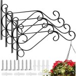 4 pcs suspension crochet en fer forg� support plante mural avec vis accroche plante mural suspension ...