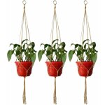 4 pcs suspension macram pour plante, corde de coton plante cintre, tisss  la main porte pot de fleurs ...