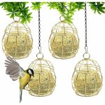 4 pices mangeoires pour oiseaux sauvages, mangeoire oiseaux extrieur, mangeoire  oiseaux suspendue ...