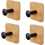 4 pices 35 mm patere murale bois, givr crochets muraux en bois, porte manteau mural bois sans perage, ...