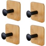 4 pi�ces 35 mm patere murale bois, givr� crochets muraux en bois, porte manteau mural bois sans per�age, ...