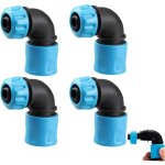 4 pi�ces adaptateurs coud�s � raccord rapide pour tuyau d'arrosage 12 mm, connecteurs � 90 degr�s, connecteurs ...