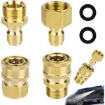 4 pi�ces adaptateur nettoyeur haute pression, raccord rapide 3 / 8 nettoyeur haute pression, m22 14mm ...