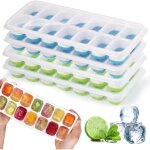 4 pices bacs  glaons en silicone avec couvercle, moule  glaons, certifi lfgb - sans bpa, bacs  ...