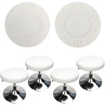 4 pices blanc)housse tabouret rond housse tabouret de bar, tissu de luxe, diamtre 30 - 40cm, extensible, ...