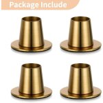 4 pi�ces bougeoirs pour bougies dor�s - bougeoir pour bougies � chauffe - plat bougeoirs coniques en ...