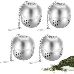 4 pi�ces boule de passoire � th�, filtre � th� en acier inoxydable, infuseur � th� pour th� en vrac, ...