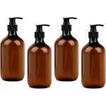 4 pices bouteille vide, distributeur de savon 500 ml, distributeur gel douche en pet pour savons, lotions, ...