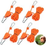 4 pi�ces corde robuste cliquet, 4 m r�fl�chissant corde � cliquet, 4 mm corde tente camping, corde � ...