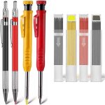 4 pièces crayons de charpentier mécaniques avec taille - crayon intégré et 40 recharge, crayons de menuiserie ... 4 pièces crayons de charpentier mécaniques avec taille - crayon intégré et 40 recharge, crayons de menuiserie ...