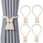 4 pi�ces embrasses de rideaux, attache rideaux, supports de rideaux en coton tress� � la main, embrasses ...