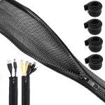 4 pièces epissable cache gaine de cable fils electrique, 1. 5m gaine range cable pour management bureau, ... 4 pièces epissable cache gaine de cable fils electrique, 1. 5m gaine range cable pour management bureau, ...