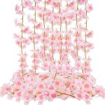 4 pi�ces guirlande fleurs artificielles deco, guirlande de fleurs de cerisier artificielles, fausse fleur ...