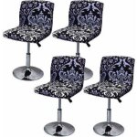 4 pi�ces housse de tabouret de bar avec dossier extensible pour chaise de salle � manger pivotante - ...