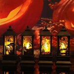 4 pices lanterne halloween led, decoration halloween exterieur interieur a suspendre, halloween decoration ...