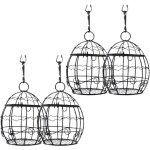 4 pi�ces mangeoires pour oiseaux sauvages?mangeoire oiseaux suspendue?m�tal boule de graisse oiseaux ...