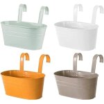 4 pi�ces m�tal pots de fleurs suspendus, 27, 5cm grands pots defleurs seau � fleurs suspendu avec croc ...