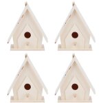 4 pices mini maison d'oiseau en bois suspendue beaux nids cage ornement artisanat pour crer un environnement ...