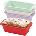 4 pices moule a cake, mini moule gateau silicone, antiadhsif moules rectangulaire pour gteaux, pain ...