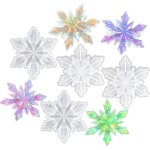 4 pi�ces moules en r�sine de no�l, moules en silicone en forme de flocons de neige de no�l, pendentif ...