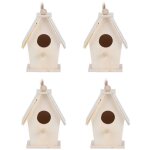 4 pices nids d'oiseaux type suspendu innovant nids de maison d'oiseau en bois cage pour jardin dcoration ...