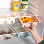 4 pi�ces organisateur de tiroir de r�frig�rateur, escamotable avec bo�te de rangement pour r�frig�rateur, ...