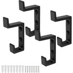4 pices patres murales noires, crochets porte - serviettes en aluminium spatial renforc, conception ...