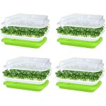 Jamais utilis�]4 pi�ces plateaux de germination de graines avec couvercle, 32cm x 26cm plateau de germination ...