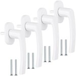 4 pi�ces poignee fenetre, poignee fenetre pvc sans cylindre de fermeture avec 8 vis, poign�e de fen�tre ...