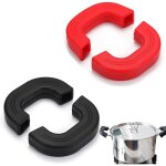 No 4 pi�ces poign�e de marmite silicone poign�es casserole support en protection doigts cuisson isol� ...