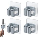 Lafomukea - 4 pi�ces porte - balai mural auto - adh�sif porte vadrouille accroche balai mural sans per�age ...