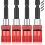 4 pi�ces porte embout magnetique, porte embout visseuse a choc avec but�e de profondeur 1 / 4 pouc, porte ...