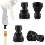 4 pi�ces raccord tuyau d'arrosage embout adaptateur robinet tuyau arrosage 3 / 4 raccord male femelle ...