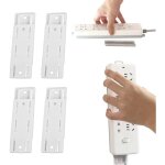 4 pi�ces support adh�sif mural pour multiprise �lectrique rangement organisateur pour prises, routeur ...