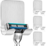 4 pi�ces support de rasoir douche, crochet autocollant support de rasoir douche crochet adh�sif en acier ...