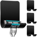 4 pi�ces support de rasoir douche , crochet autocollant support de rasoir douche crochet adh�sif en acier ...