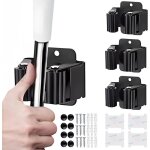 4 porte - balais muraux haute r�sistance - acier inox - pour salle de bain / cuisine (noir)