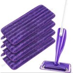 4 remplacement lingettes reutilisable lavables pour balais swiffer wetjet spray en microfibre trimec