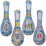 4 repose - cuill�re � poisson diff�rents porte - cuill�re en c�ramique pour la cuisine