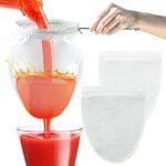 4 sachets de lait de noix avec support, r�utilisables, 1 support, 3 sacs filtrants, pour filtrer les ...