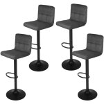 4 tabourets de bar en velours robustes avec repose - pieds, chaises pivotantes r�glables pour comptoirs ...
