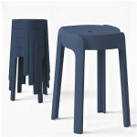 4 tabourets gigognes empilables bm home tab - bleu - fonce en plastique, l�gers pour la maison salle ...