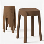 4 tabourets gigognes empilables bm home tab - marron en plastique, l�gers pour la maison salle de classe, ...