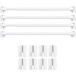 4 tringles � rideau en plastique extensibles et r�glables - sans per�age, pour fen�tres et armoires - ...
