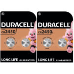 4 x duracell cr 2450 lithium (2 ampoules de 2 batteries) 4 piles 4