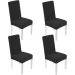 4 x housse de chaise universelle housses de chaise de salle � manger extensible et lavables avec bande ...