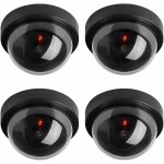 4 x noir d�me fausse s�curit� fictive cam�ra cctv imperm�able � l'eau ir led clignotant rouge lumi�re ...