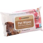40 lingettes de soin reini avec parfum de fleur de cerisier sauvage pour chien ou chat flamingo