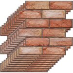 40 pice papier peint 3d brique adhesif mural, 30 x 30 cm pierre autocollant mural, dalle pvc adhesive ...