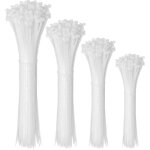 400 pi�ces collier de serrage 100 / 150 / 200 / 300mm, attache c�ble, serre c�bles rilsan nylon, serflex ...